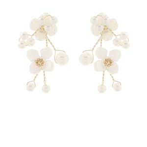 Pearl Flower Drop Earrings